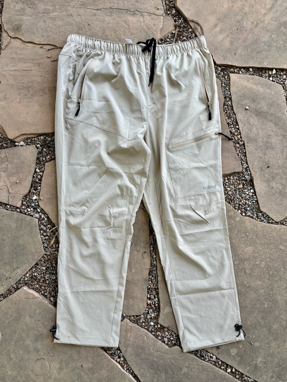 Baleaf 1X Cream Cargo Athletic Pants  Lightweight Stretch Comfort Fit